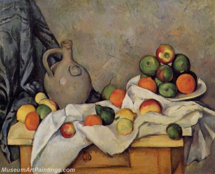 Curtain Jug and Fruit Painting