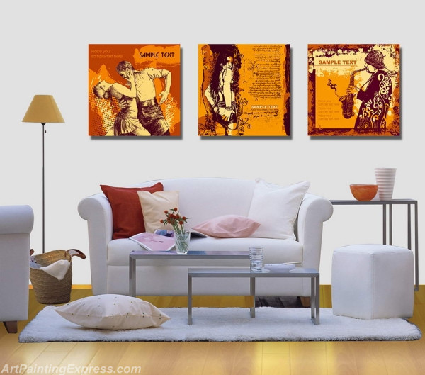 Dancer Paintings Modern Wall Art Canvas Prints Sets Of 3 DPM04