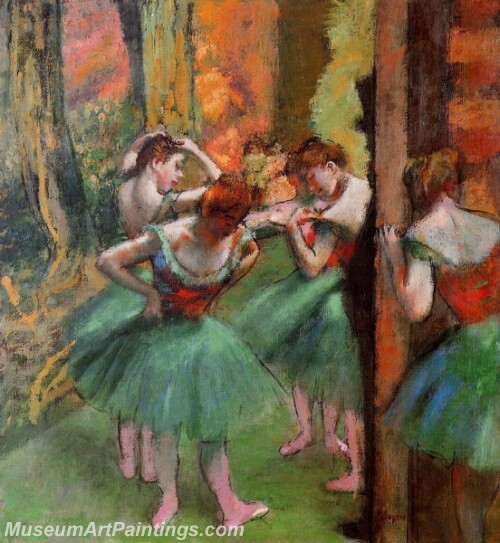 Dancers Pink and Green Painting