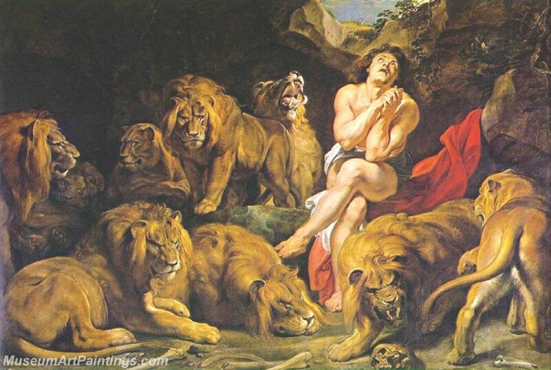 Daniel in the Lions Den Painting