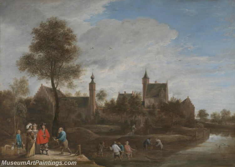 David Teniers the Younger A View of Het Sterckshof near Antwerp Painting