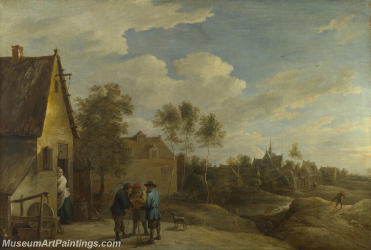 David Teniers the Younger A View of a Village Painting