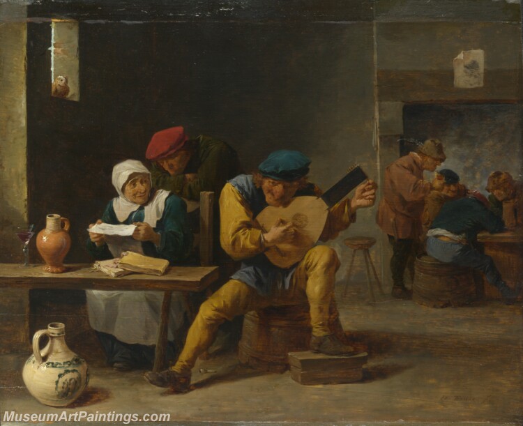 David Teniers the Younger Peasants making Music in an Inn Painting