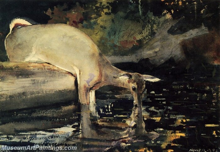 Deer Drinking Painting