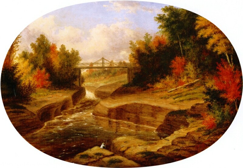 Derys Bridge Salmon Leap Jacques Cartier River Painting