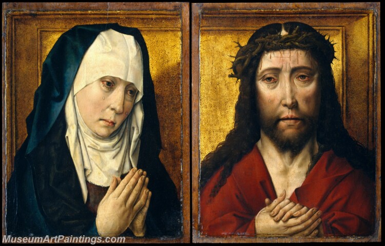 Dieric Bouts The Mourning Virgin The Man of Sorrows Painting