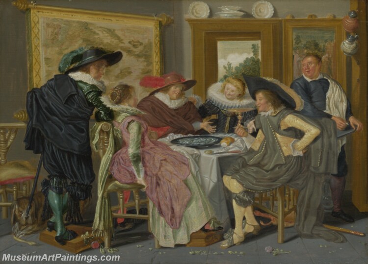 Dirck Hals A Party at Table Painting