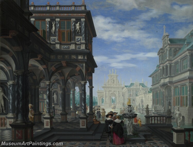 Dirck van Delen An Architectural Fantasy Painting