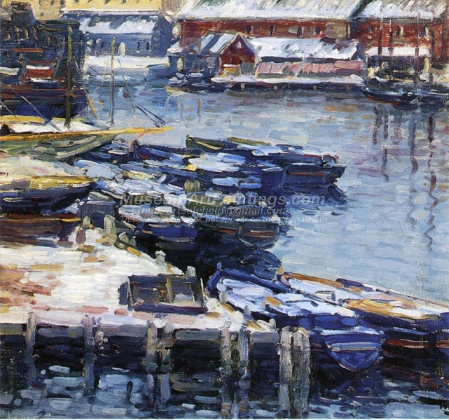 Docks in Winter by Charles Salis Kaelin