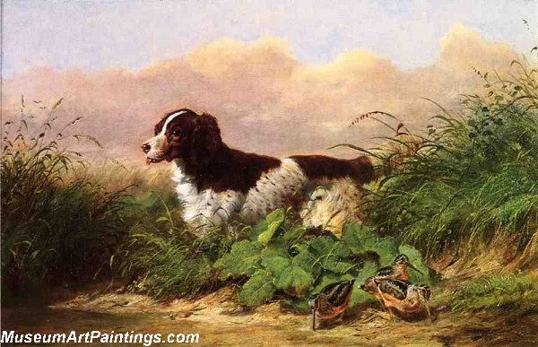 Dog Painting Setter and Woodcock