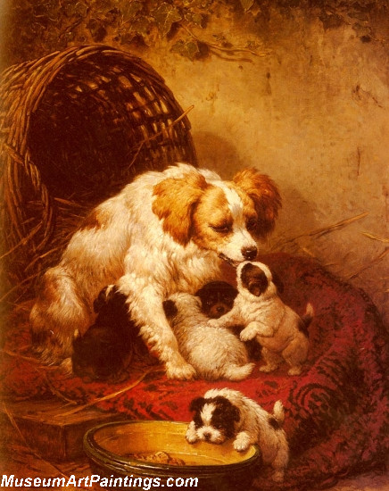 Dog Portrait Painting The Happy Litter