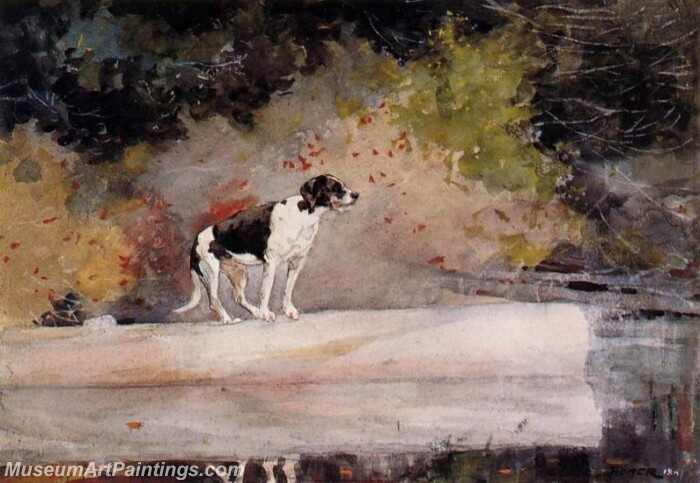 Dog on a Log Painting