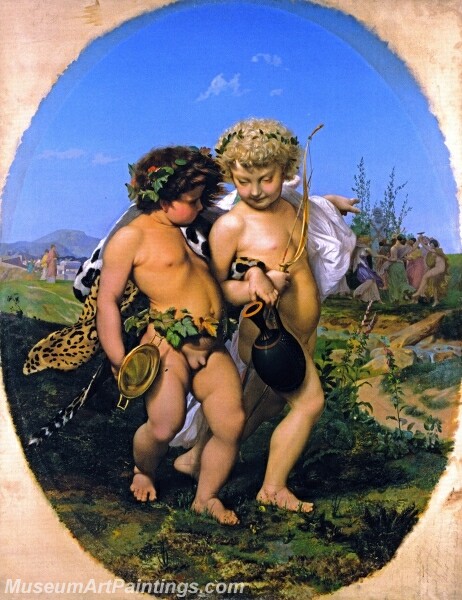 Drunken Bacchus and Cupid Painting