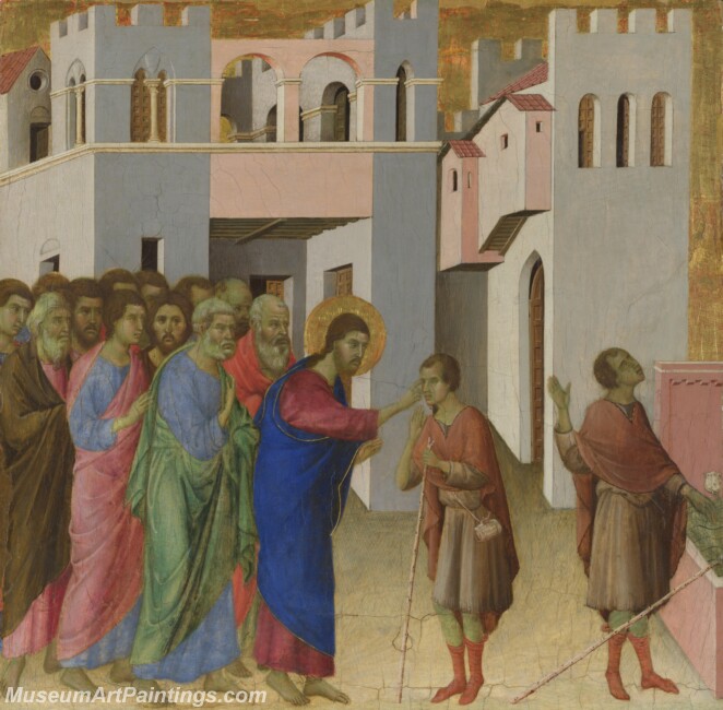 Duccio Jesus opens the Eyes of a Man born Blind Painting