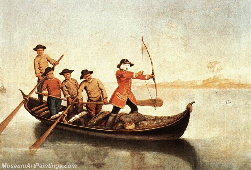 Duck Hunters on the Lagoon Painting