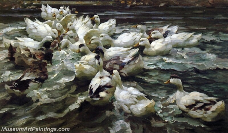 Ducks in a Pond Painting