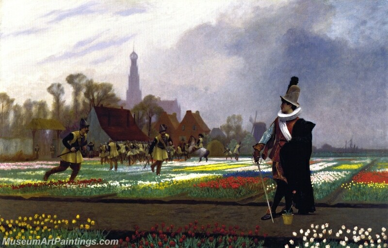 Duel among the Tulips Painting