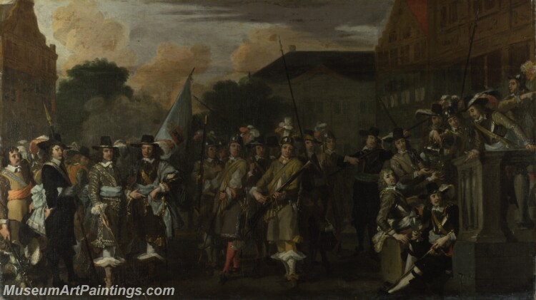 Dutch A Company of Amsterdam Militiamen Painting