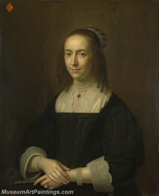 Dutch Portrait of a Lady with a Fan Painting