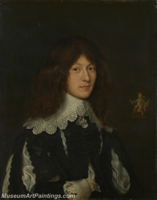 Dutch Portrait of a Young Man in Black Painting