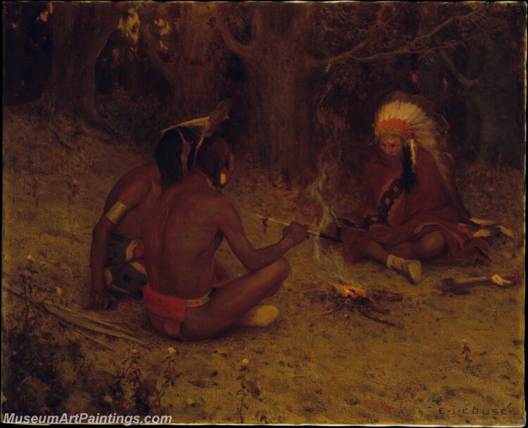 Eanger Irving Couse The Peace Pipe Painting