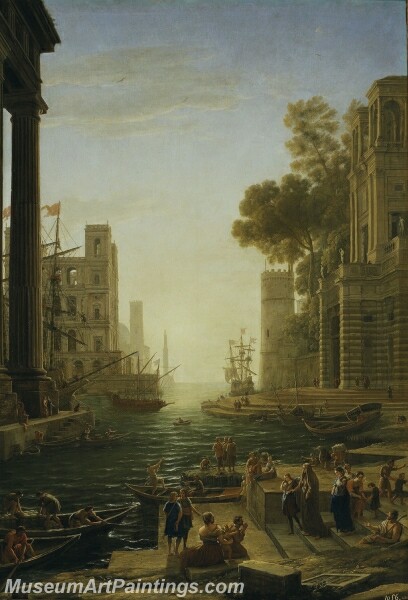 Embarkation of St Paula Romana at Ostia Painting