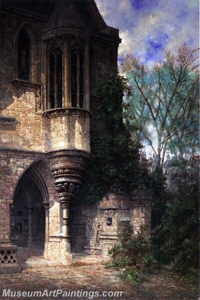 Entrance to Chapel Hotel de Cluny Painting