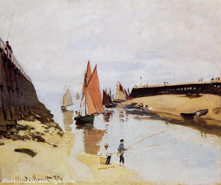 Entrance to the Port of Trouville Painting