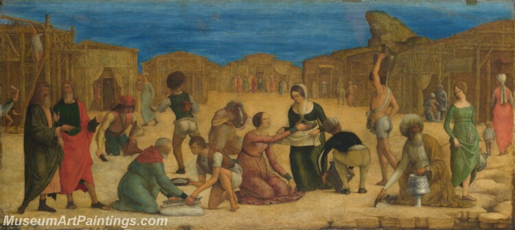 Ercole deRoberti The Israelites gathering Manna Painting