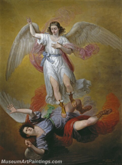 Esquivel y Suarez de Urbina Antonio Maria La caida de Luzbel Painting