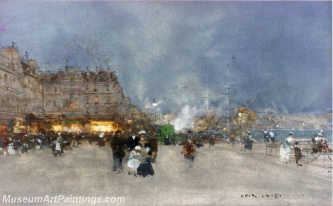 Evening Promenade Le Havre Painting