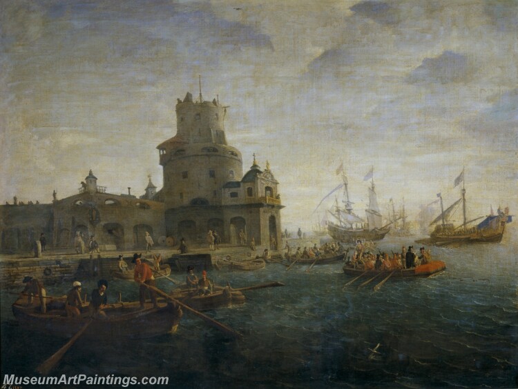 Eyck Gaspar van Marina Painting