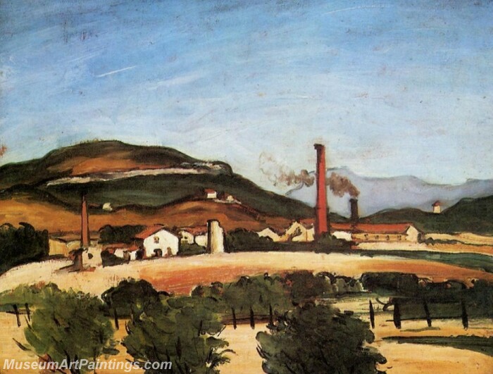 Factories Near Mont de Cengle Painting