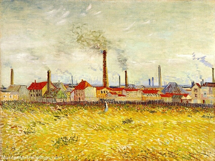 Factories at Asnieres Seen from the Quai de Clichy Painting