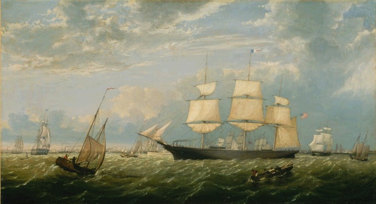 Famous Boat Paintings The Golden State Entering New York Harbor