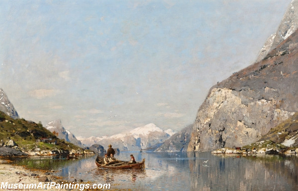 Famous Landscape Painting Spring in Sognefjorden