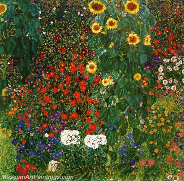 Farm Garden with Sunflowers Painting