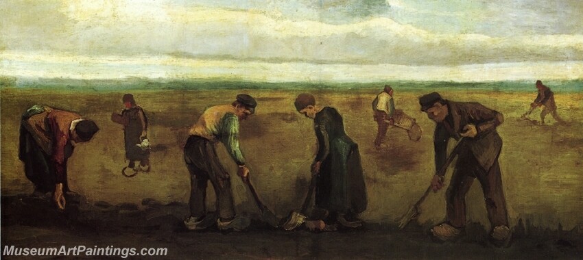 Farmers Planting Potatoes Painting