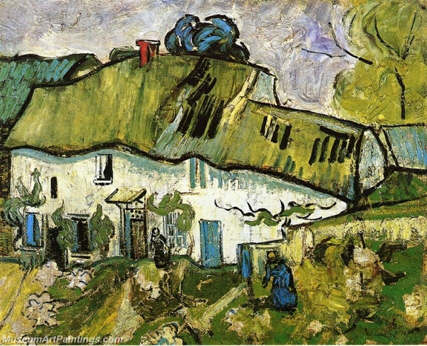 Farmhouse with Two Figures Painting