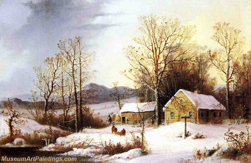 Farmstead in Winter Painting