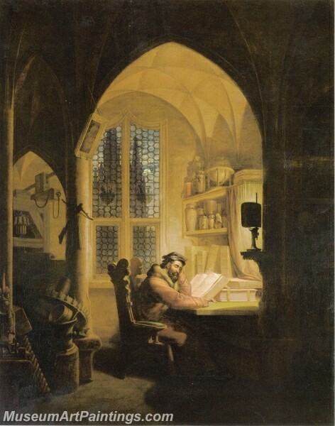 Faust in his Study Painting