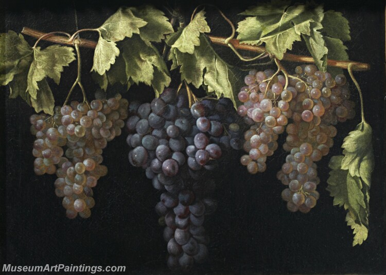 Fernandez el Labrador Juan Bodegon con cuatro racimos de uvas Painting