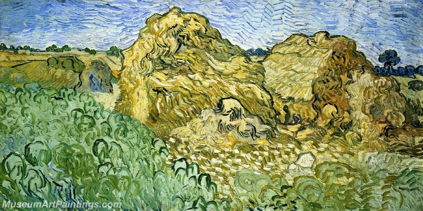 Field with Stacks of Wheat Painting