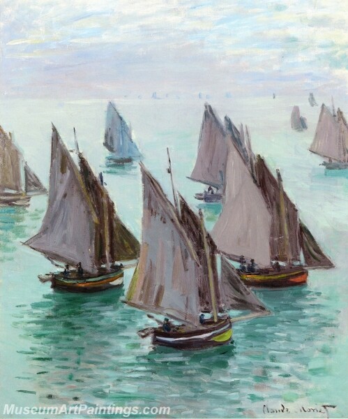 Fishing Boats Calm Weather Painting