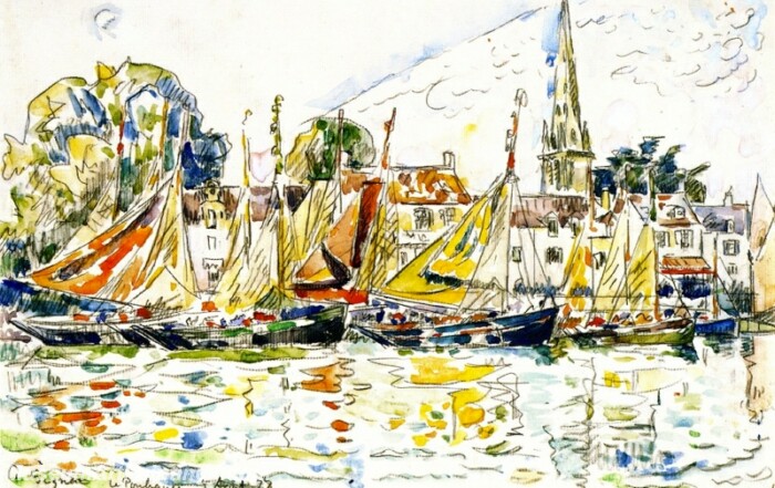 Fishing Boats Le Pouleguen Painting