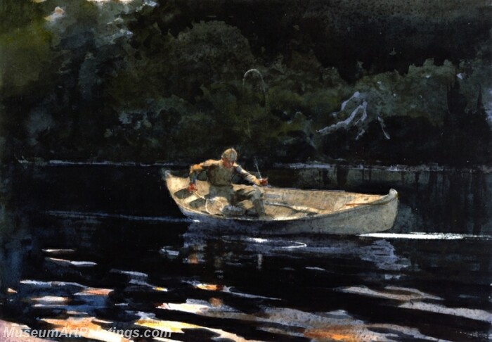 Fishing in the Adirondacks Painting