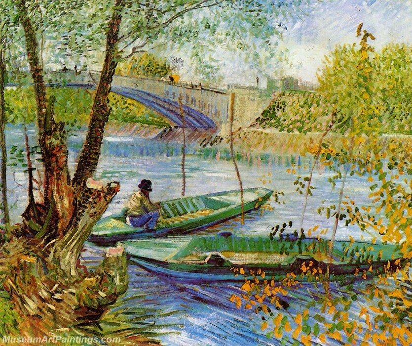 Fishing in the Spring Pont de Clichy Painting