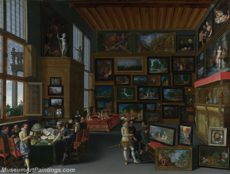 Flemish Cognoscenti in a Room hung with Pictures Painting