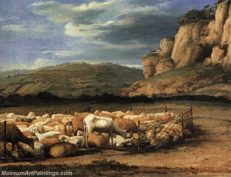 Flock of Sheep in the Campagna Painting