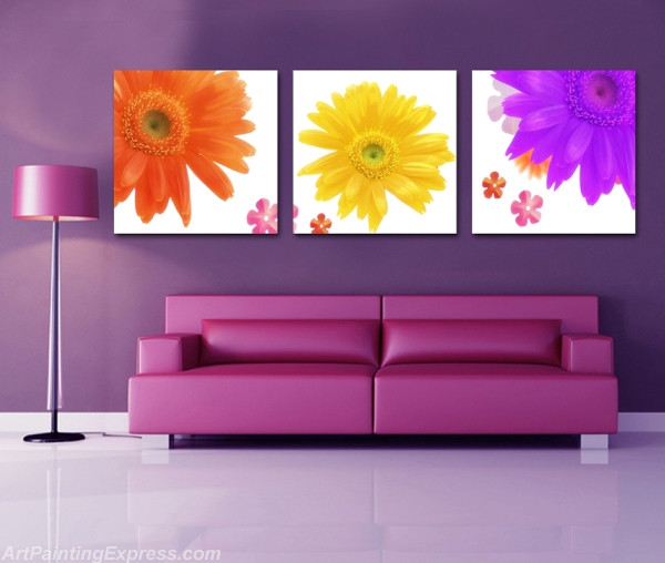 Flower Canvas Prints Set of 3 Modern Wall Art Paintings FCP053